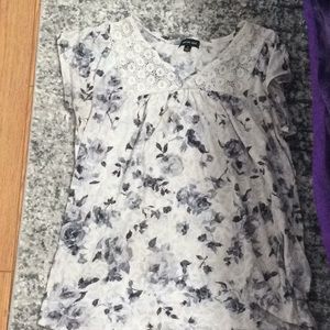 Small black and white floral shirt